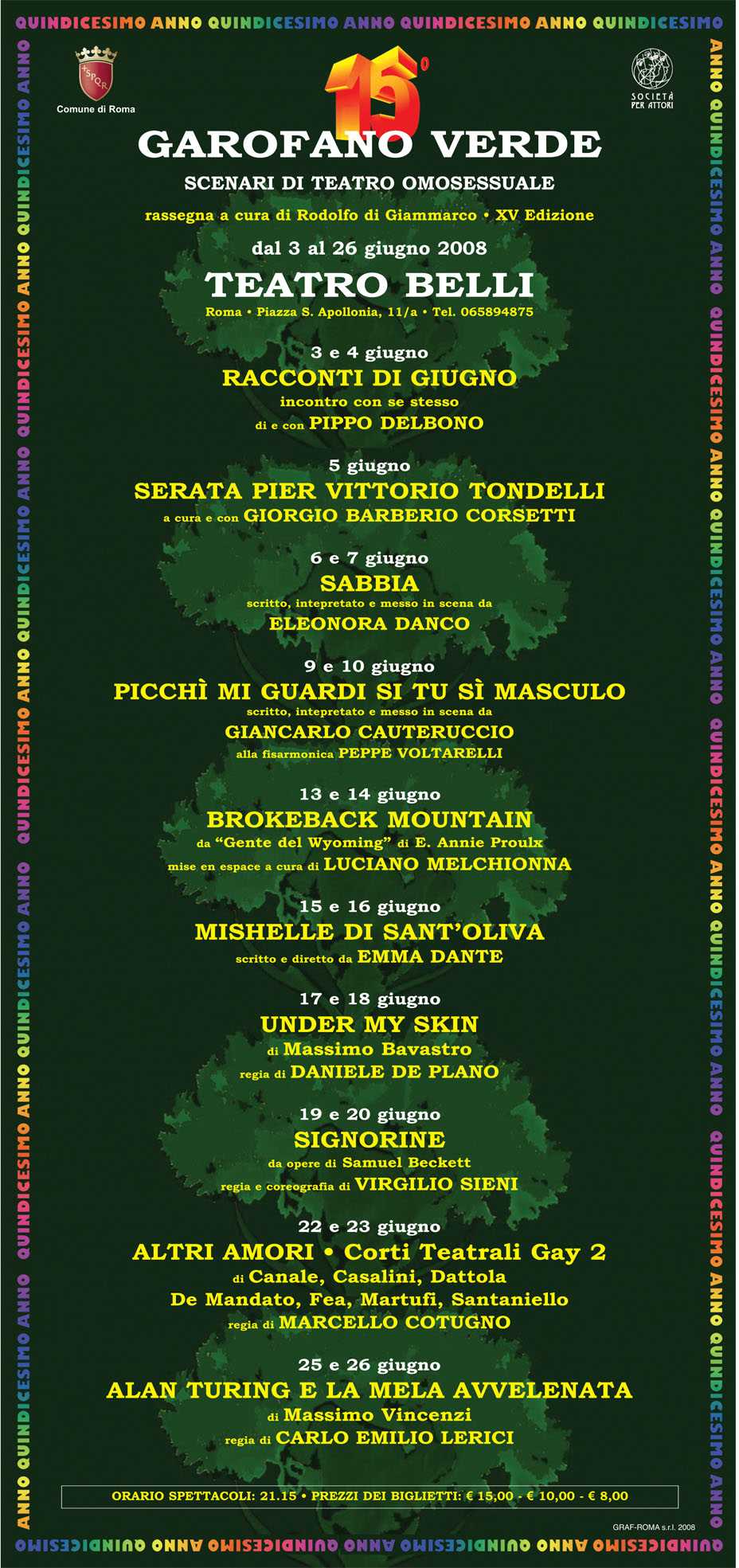 GAROFANO VERDEscenari di teatro omosessualeXV edizione